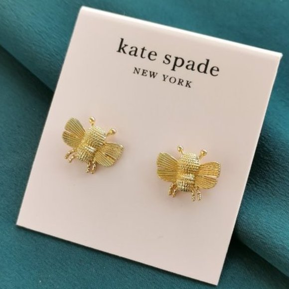 Kate Spade All Abuzz Bee Stud Gold Earrings
